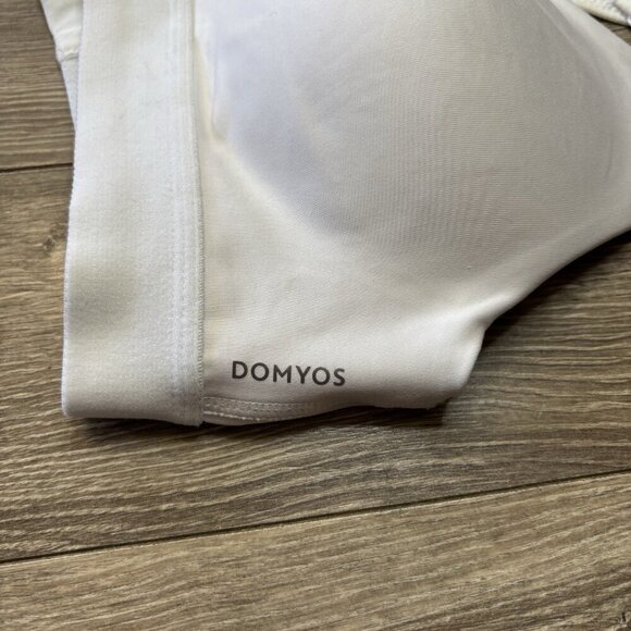 DOMYOS Size L Womens White Lined Wireless Pull On Racer Back Sports Bra - Picture 4 of 9